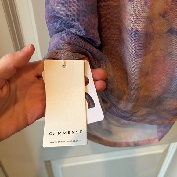 Tie Dye Mock Neck Mesh Short Dress - Picture 4 of 4